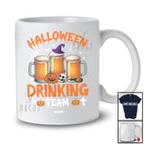 Personalized Custom Name Halloween Drinking Team; Cheerful Three Beer Glasses; Drunker Family T-Shirt