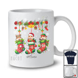 Personalized Custom Name Hamster In Three Christmas Socks; Lovely X-mas Lights Snow T-Shirt