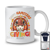 Personalized Custom Name Hamstersgiving; Lovely Thanksgiving Pilgrim Hamster; Plaid Rainbow T-Shirt