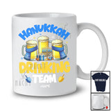 Personalized Custom Name Hanukkah Drinking Team; Cheerful Three Beer Glasses; Drunker T-Shirt