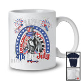 Personalized Custom Name Happy 4th Of July, Humorous American Flag Rainbow Lemur, Patriotic T-Shirt