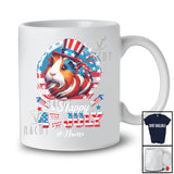 Personalized Custom Name Happy 4th Of July; Lovely Guinea Pig Animal American Flag; Patriotic T-Shirt