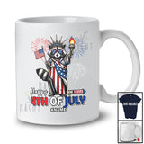 Personalized Custom Name Happy 4th of July; Lovely Raccoon Liberty; American Patriotic T-Shirt