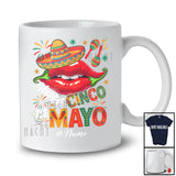 Personalized Custom Name Happy Cinco De Mayo; Humorous Mexican Chili Lips Sombrero T-Shirt