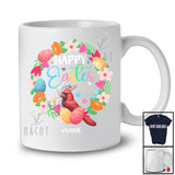 Personalized Custom Name Happy Easter; Joyful Easter Flowers Circle Bunny Cardinal Bird; Family T-Shirt
