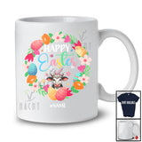 Personalized Custom Name Happy Easter; Joyful Easter Flowers Circle Bunny Cow; Farmer T-Shirt