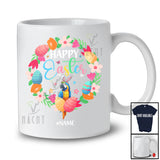 Personalized Custom Name Happy Easter; Joyful Easter Flowers Circle Bunny Macaw; Family T-Shirt