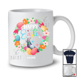 Personalized Custom Name Happy Easter; Joyful Easter Flowers Circle Bunny Pigeon; Family T-Shirt