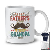 Personalized Custom Name Happy Father's Day To The Best Grandpa; Amusing Vintage Mustache T-Shirt