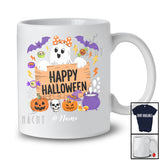 Personalized Custom Name Happy Halloween; Adorable Boo Ghost; Girls Couple Family T-Shirt