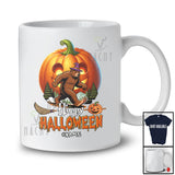 Personalized Custom Name Happy Halloween; Scary Halloween Witch Bear Carved Pumpkin T-Shirt