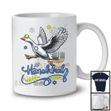 Personalized Custom Name Happy Hanukkah; Adorable Chanukah Goose With Menorah; Animal T-Shirt