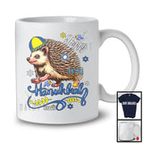 Personalized Custom Name Happy Hanukkah; Adorable Chanukah Hedgehog With Menorah; Animal T-Shirt