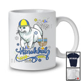 Personalized Custom Name Happy Hanukkah; Adorable Chanukah Kitten With Menorah; Animal T-Shirt