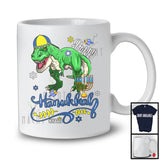 Personalized Custom Name Happy Hanukkah; Adorable Chanukah T Rex With Menorah; Animal T-Shirt