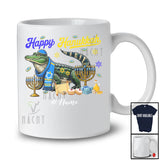 Personalized Custom Name Happy Hanukkah; Amusing Chanukah Alligator With Menorah Animal T-Shirt