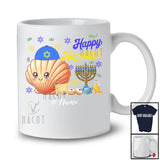 Personalized Custom Name Happy Hanukkah; Amusing Chanukah Scallop With Menorah Animal T-Shirt