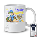 Personalized Custom Name Happy Hanukkah; Amusing Chanukah Snake With Menorah Animal T-Shirt