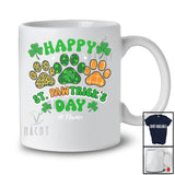 Personalized Custom Name Happy St. Pawtrick's Day; Awesome St. Patrick's Day Plaid Leopard Paws T-Shirt