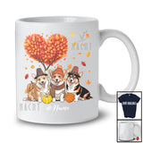 Personalized Custom Name Heart Fall Tree Three Corgi Owner; Amazing Thanksgiving Family T-Shirt