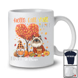 Personalized Custom Name Hello Fall; Lovely Thanksgiving Fall Tree Heart Himalayan Cat Gnome T-Shirt