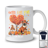 Personalized Custom Name Hello Fall; Lovely Thanksgiving Fall Tree Heart Siamese Cat Gnome T-Shirt