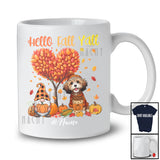 Personalized Custom Name Hello Fall; Lovely Thanksgiving Fall Tree Heart Sproodle Gnome T-Shirt