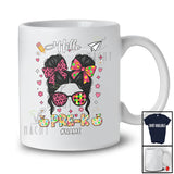 Personalized Custom Name Hello Pre-K; Lovely First Day Of School Messy Bun Girls Coquette T-Shirt