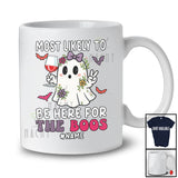 Personalized Custom Name Here For The Boos; Lovely Halloween Ghost Drinking Wine; Flowers T-Shirt