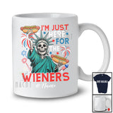 Personalized Custom Name Here For The Wieners; Amazing 4th Of July Skeleton Liberty Hot Dog T-Shirt