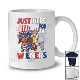 Personalized Custom Name Here For The Wieners; Joyful 4th of July Hotdog Riding Dachshund T-Shirt