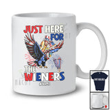 Personalized Custom Name Here For The Wieners; Joyful 4th of July Hotdog Riding Eagle T-Shirt
