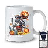 Personalized Custom Name Hippo Pirate; Lovely Halloween Hippo Wild Animal Pumpkin T-Shirt