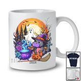 Personalized Custom Name Hippo Witch; Creepy Halloween Moon Boo Ghost Wild Animal Lover T-Shirt