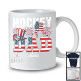 Personalized Custom Name Hockey Dad, Proud 4th Of July USA Flag Sport, Patriotic Family T-Shirt