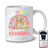 Personalized Custom Name Hoppy To Be A Grandma; Happy Easter Three Gnomes Rainbow; Family T-Shirt