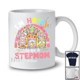 Personalized Custom Name Hoppy To Be A Stepmom; Happy Easter Three Gnomes Rainbow; Family T-Shirt
