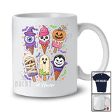 Personalized Custom Name Horror Ice Cream Zombie Witch Cosplay; Happy Halloween Summer Food T-Shirt