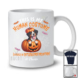 Personalized Custom Name Human Costume Entlebucher Mountain; Creepy Halloween Pumpkin T-Shirt