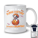 Personalized Custom Name Human Costume I'm Really A Dalmatian; Creepy Halloween Pumpkin T-Shirt