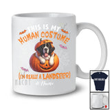 Personalized Custom Name Human Costume I'm Really A Landseers; Creepy Halloween Pumpkin T-Shirt