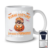 Personalized Custom Name Human Costume I'm Really A Pekingese; Creepy Halloween Pumpkin T-Shirt