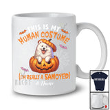 Personalized Custom Name Human Costume I'm Really A Samoyed; Creepy Halloween Pumpkin T-Shirt