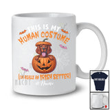 Personalized Custom Name Human Costume I'm Really An Irish Setter; Creepy Halloween Pumpkin T-Shirt