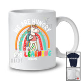 Personalized Custom Name Hungry For Learning; Amusing Back To School Unicorn Rainbow T-Shirt