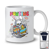 Personalized Custom Name Hunting Squad; Joyful Easter Bunny Skeleton Holding Easter Eggs T-Shirt