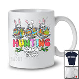 Personalized Custom Name Hunting Squad; Joyful Easter Three Bunny Skeletons Holding Eggs T-Shirt
