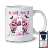 Personalized Custom Name Huskies Because People Creepy; Lovely Halloween Ghost Boo Owner T-Shirt