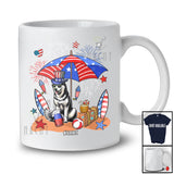 Personalized Custom Name Husky Relax Wait For 4th of July; Lovely US Flag Patriotic T-Shirt