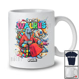 Personalized Custom Name I Am The Walrus; Colorful Power Walrus Drinking Coffee Sea Animal T-Shirt